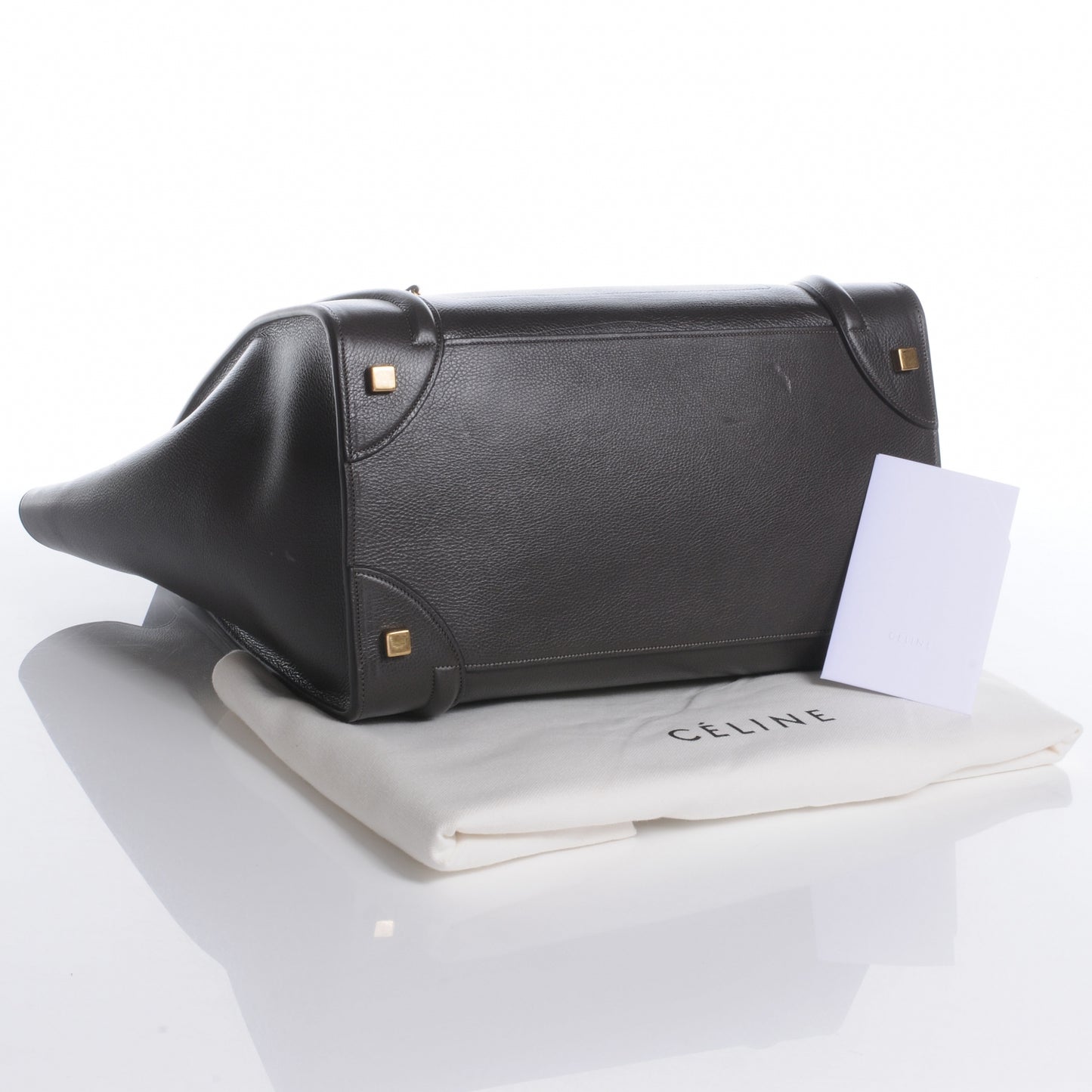 Drummed Calfskin Mini Luggage Bag Anthracite