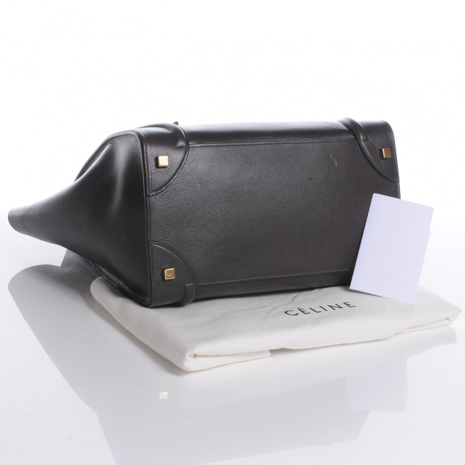Celine Drummed Calfskin Mini Luggage Bag Anthracite 4 of 9