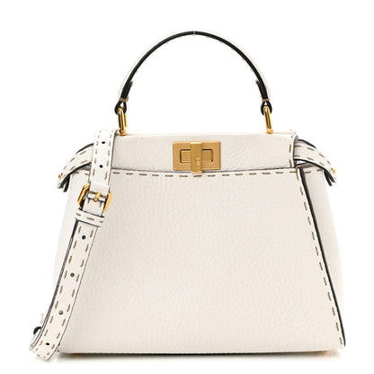 Fendi Cuoio Romano Selleria Mini Peekaboo Iconic Satchel White 1 of 9