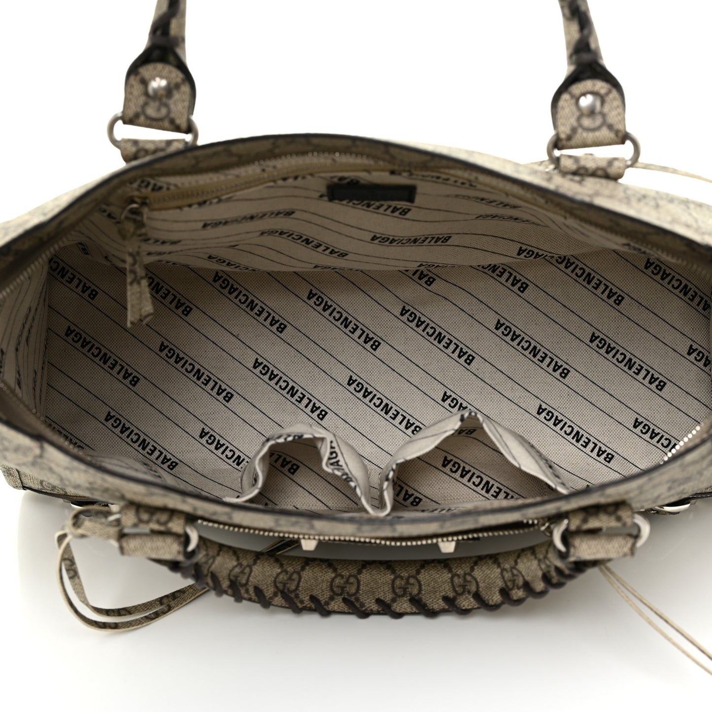 X GUCCI GG Supreme Monogram Neo Classic Silver Hardware City Beige Ebony