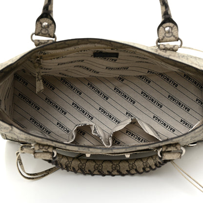 Balenciaga X GUCCI GG Supreme Monogram Neo Classic Silver Hardware City Beige Ebony 6 of 12