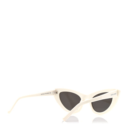 Saint Laurent Acetate Lily Cat Eye Sunglasses SL213 White 4 of 10