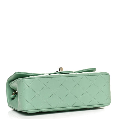 Chanel Lambskin Quilted Mini Rectangular Flap Light Green 4 of 10