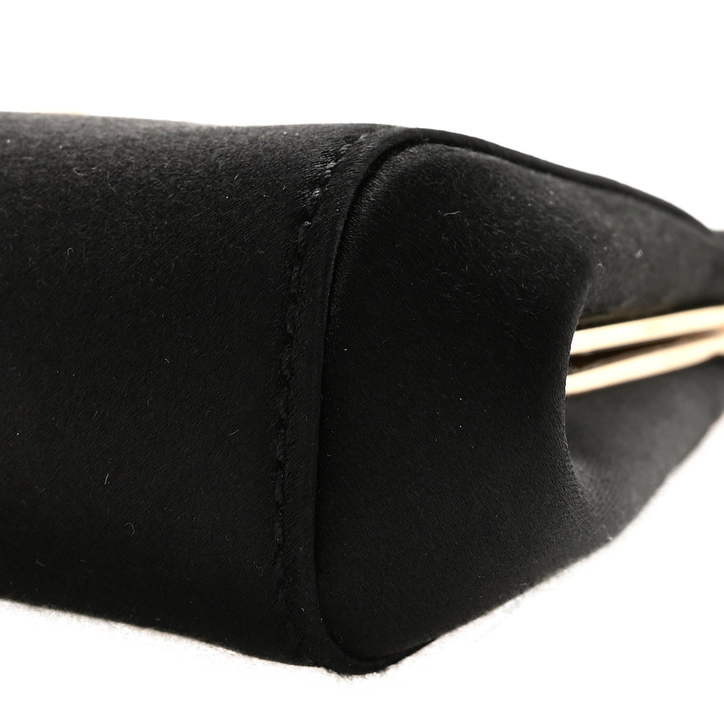 Satin Small Marlene Chain Clutch Black