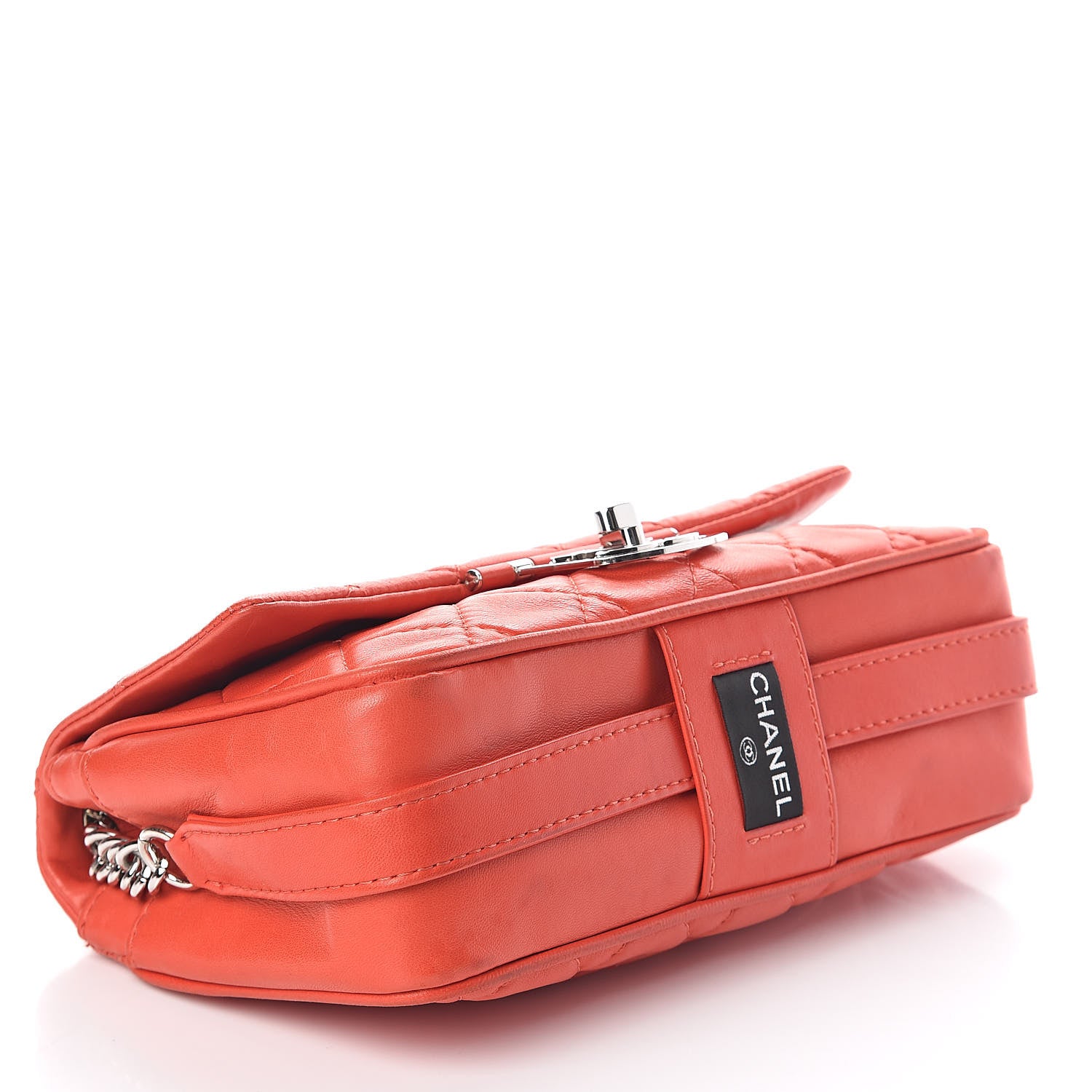 Chanel Lambskin Quilted Medium Icons Secret Label Flap Coral 4 of 10