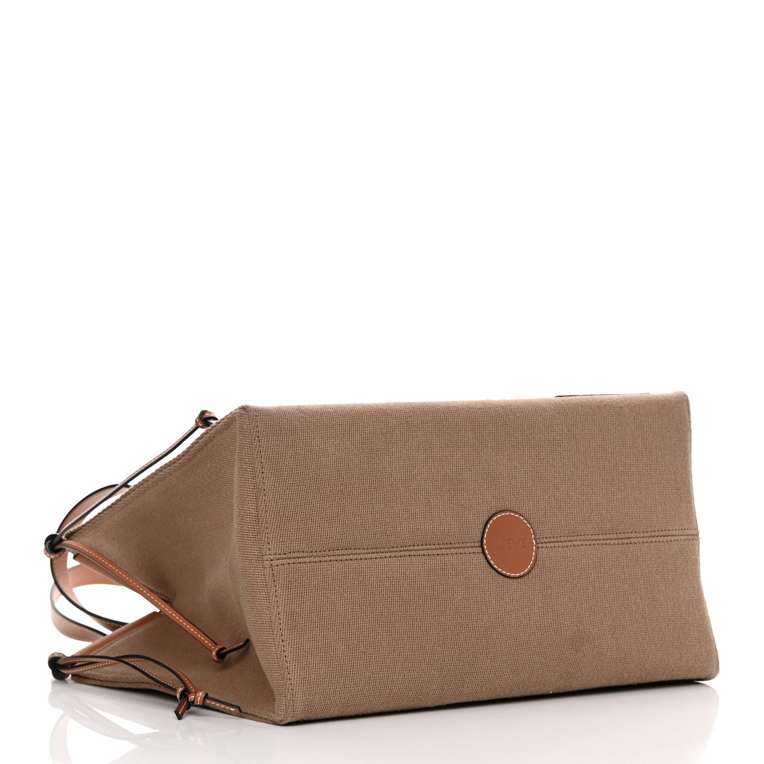 Loewe Canvas Calfskin Cushion Tote Taupe 4 of 15