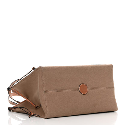 Loewe Canvas Calfskin Cushion Tote Taupe 4 of 15