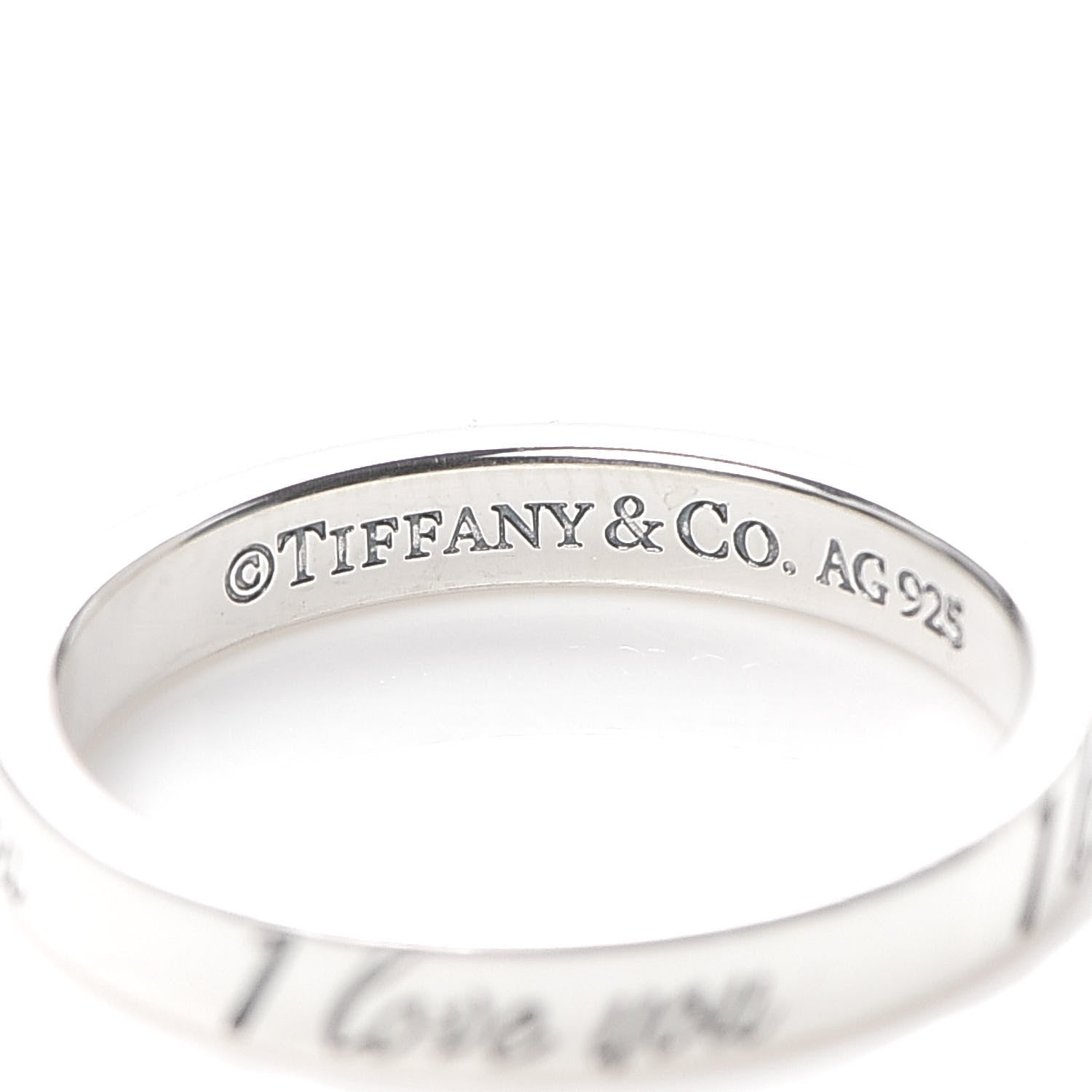 Tiffany Sterling Silver I Love You Band Ring 50 5.5 4 of 5