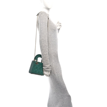 Christian Dior Patent Cannage Mini Lady Dior Pine Green 2 of 10