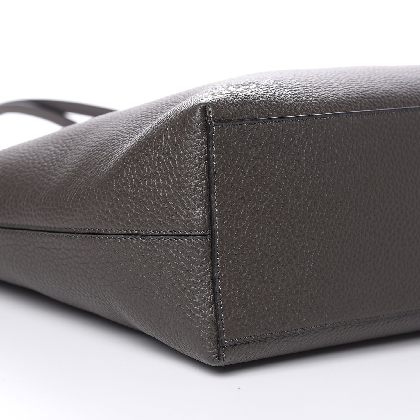 Grained Calfskin Rockstud Shoulder Tote Graphite