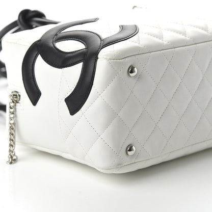 Chanel Calfskin Quilted Large Cambon Bowler White Black 6 of 11