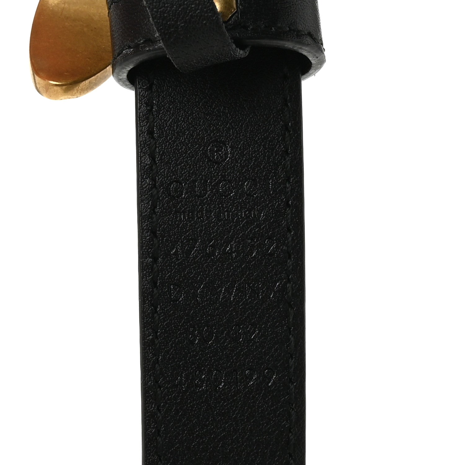 Gucci Calfskin Queen Margaret Bee Belt 80 32 Black 3 of 5