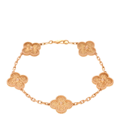 Van Cleef & Arpels 18K Rose Gold 5 Motifs Vintage Alhambra Bracelet 1 of 4