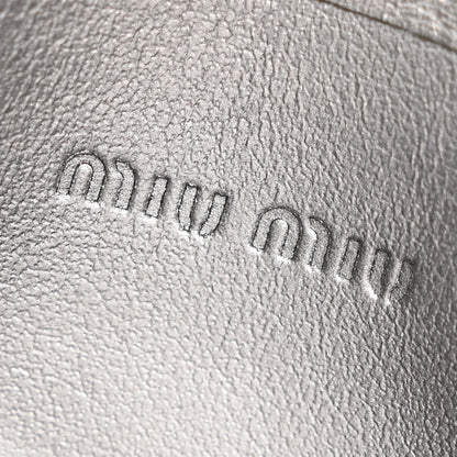 Miu Miu Crocodile Embossed Card Holder Silver 6 of 12