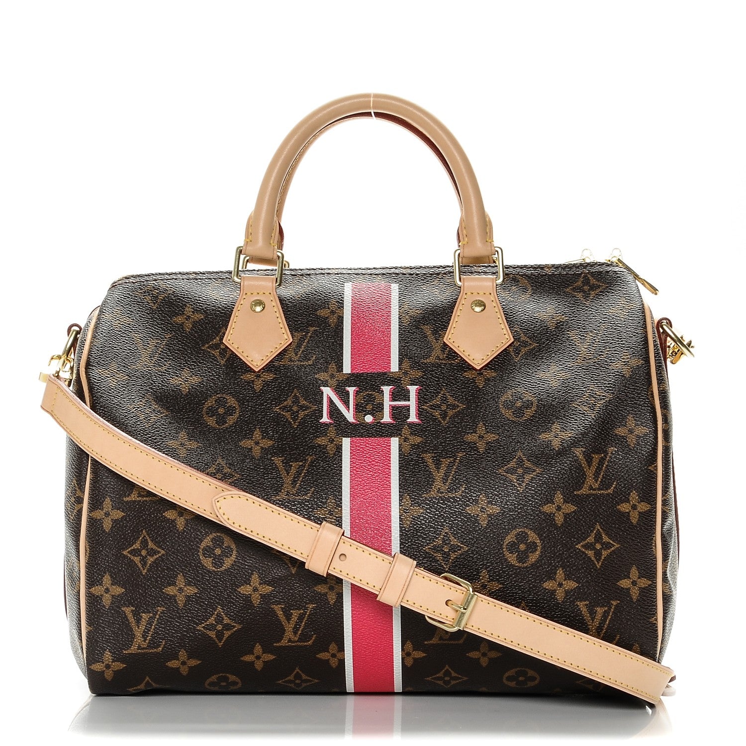 Louis Vuitton Monogram My LV Heritage Speedy Bandouliere 30 Fuchsia White 1 of 8