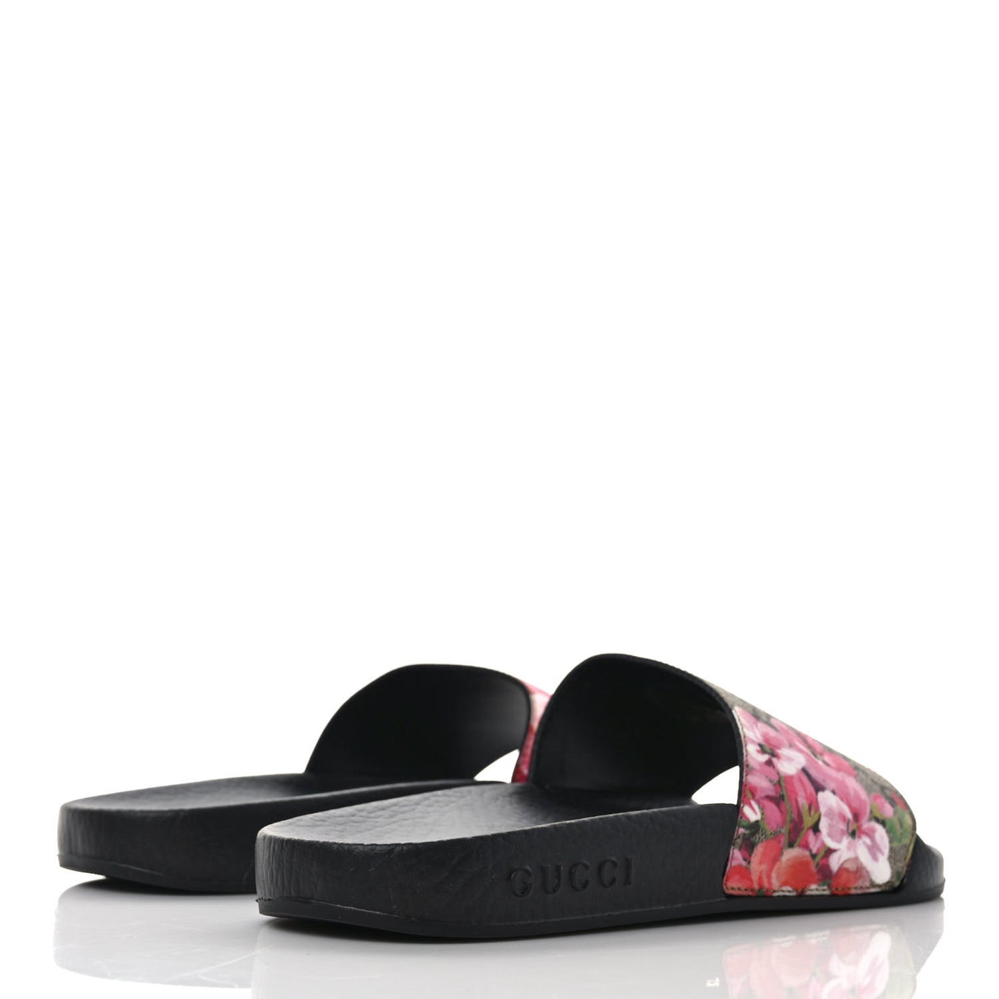 GG Supreme Monogram Blooms Slide Sandals 37 Beige Multicolor