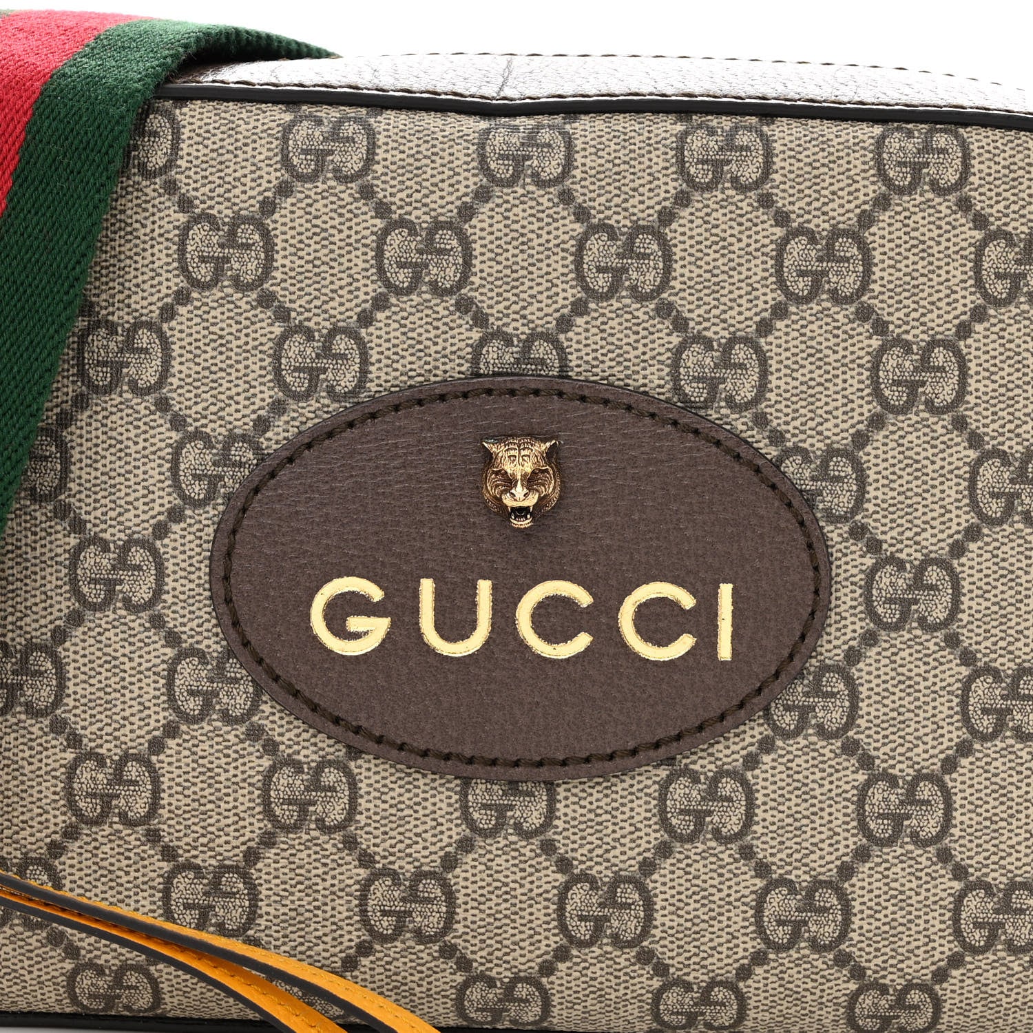 Gucci GG Supreme Monogram Web Neo Vintage Shoulder Bag Beige New Acero Crop 8 of 11