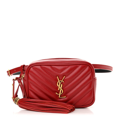 Saint Laurent Calfskin Matelasse Monogram Lou Belt Bag Rouge Eros 1 of 13