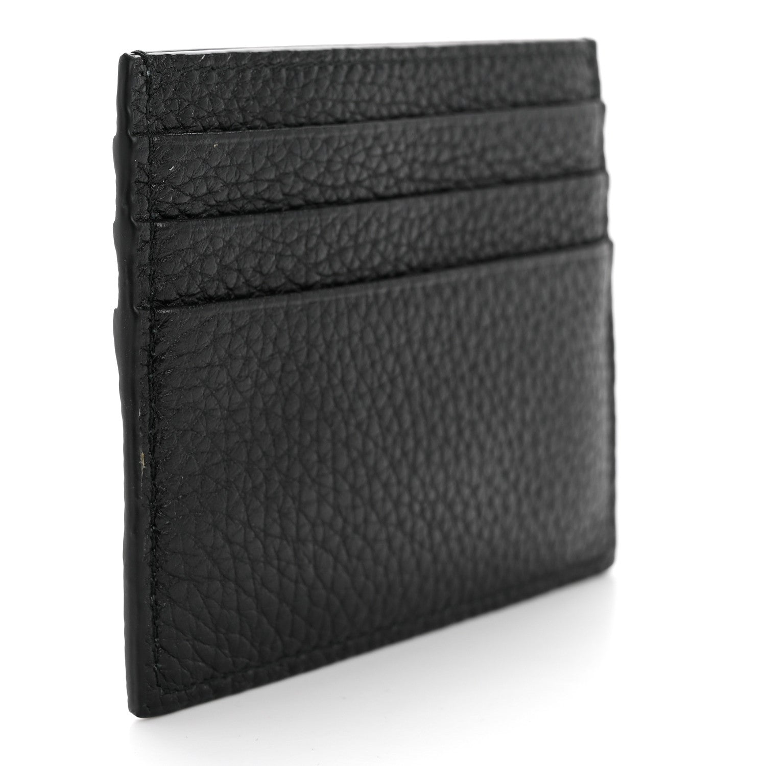 Prada Vitello Daino Triangle Card Holder Black 3 of 8