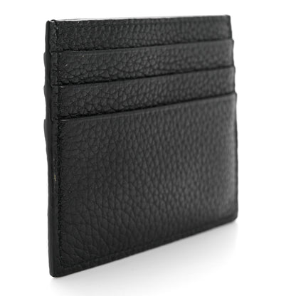 Prada Vitello Daino Triangle Card Holder Black 3 of 8