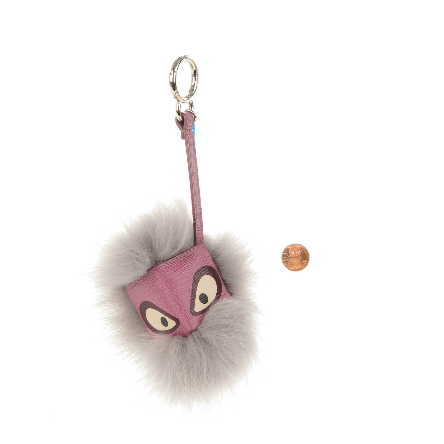 Fendi Fox Fur Jessy Jr Monster Bag Bug Charm Lilla Multicolor Perla 2 of 4