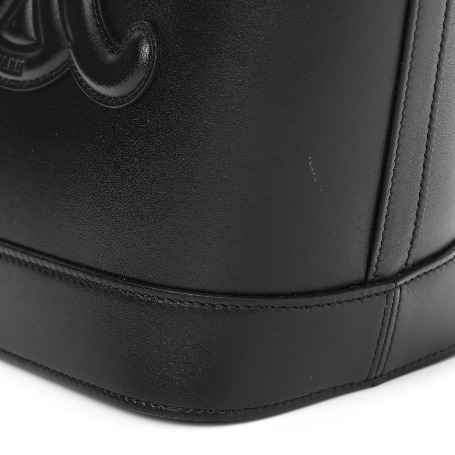 Smooth Calfskin Triomphe Small Bucket Bag Black