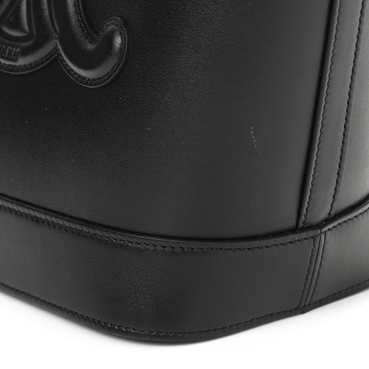 Celine Smooth Calfskin Triomphe Small Bucket Bag Black 10 of 10