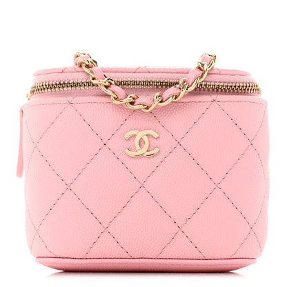 Chanel Caviar Quilted Mini Vanity Case With Chain Pink 1 of 10
