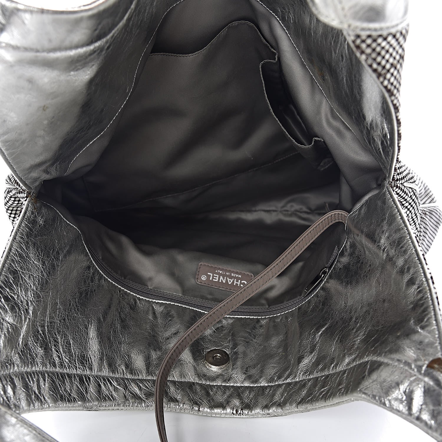 Chanel Metallic Perforated Lambskin Hollywood Hobo Silver 5 of 17