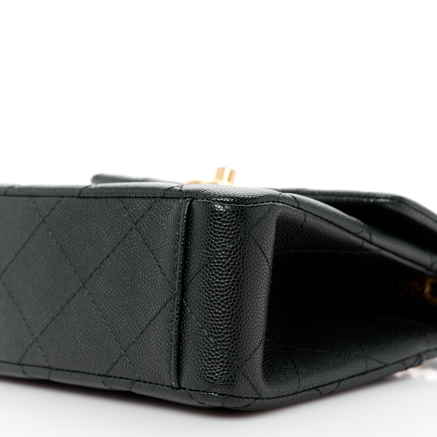 Caviar Quilted 31 Rue Cambon Mini Top Handle Flap Black