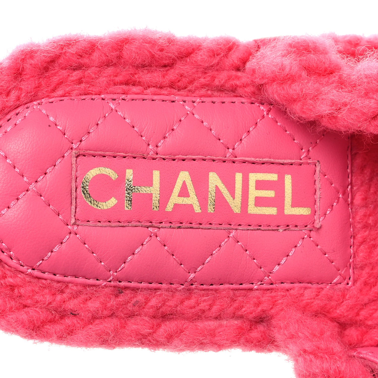 Chanel Cord Lambskin Quilted Logo Sandals 38 Pink 7 of 7