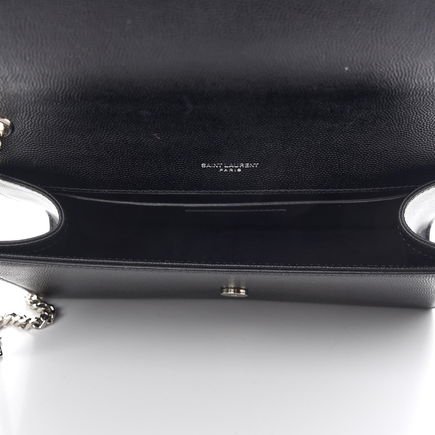 Saint Laurent Grain De Poudre Medium Classic Monogram Kate Satchel Black 4 of 7