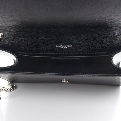 Saint Laurent Grain De Poudre Medium Classic Monogram Kate Satchel Black 4 of 7
