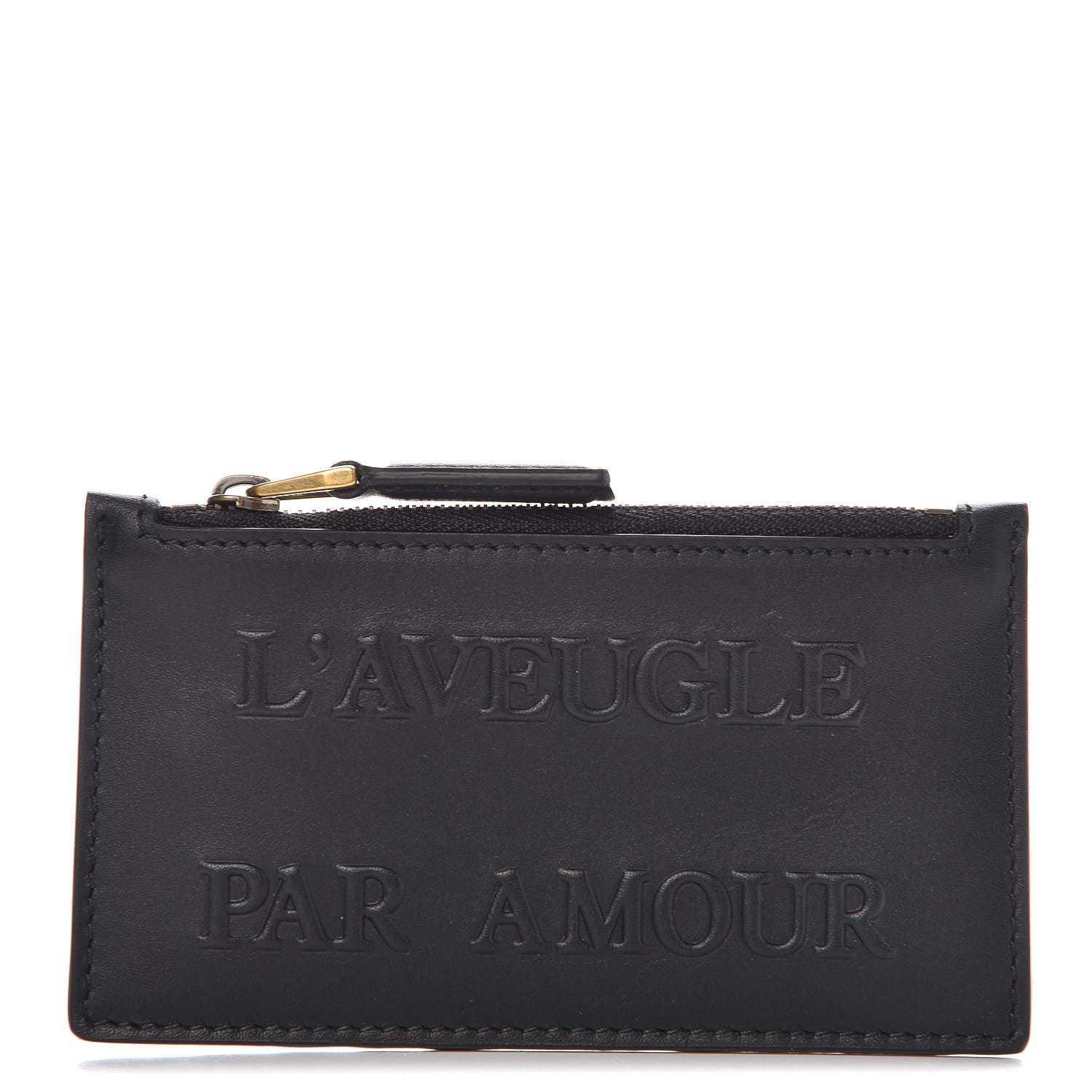 Gucci Calfskin L'Aveugle Par Amour Embossed Coin Case Card Holder Black 9 of 16