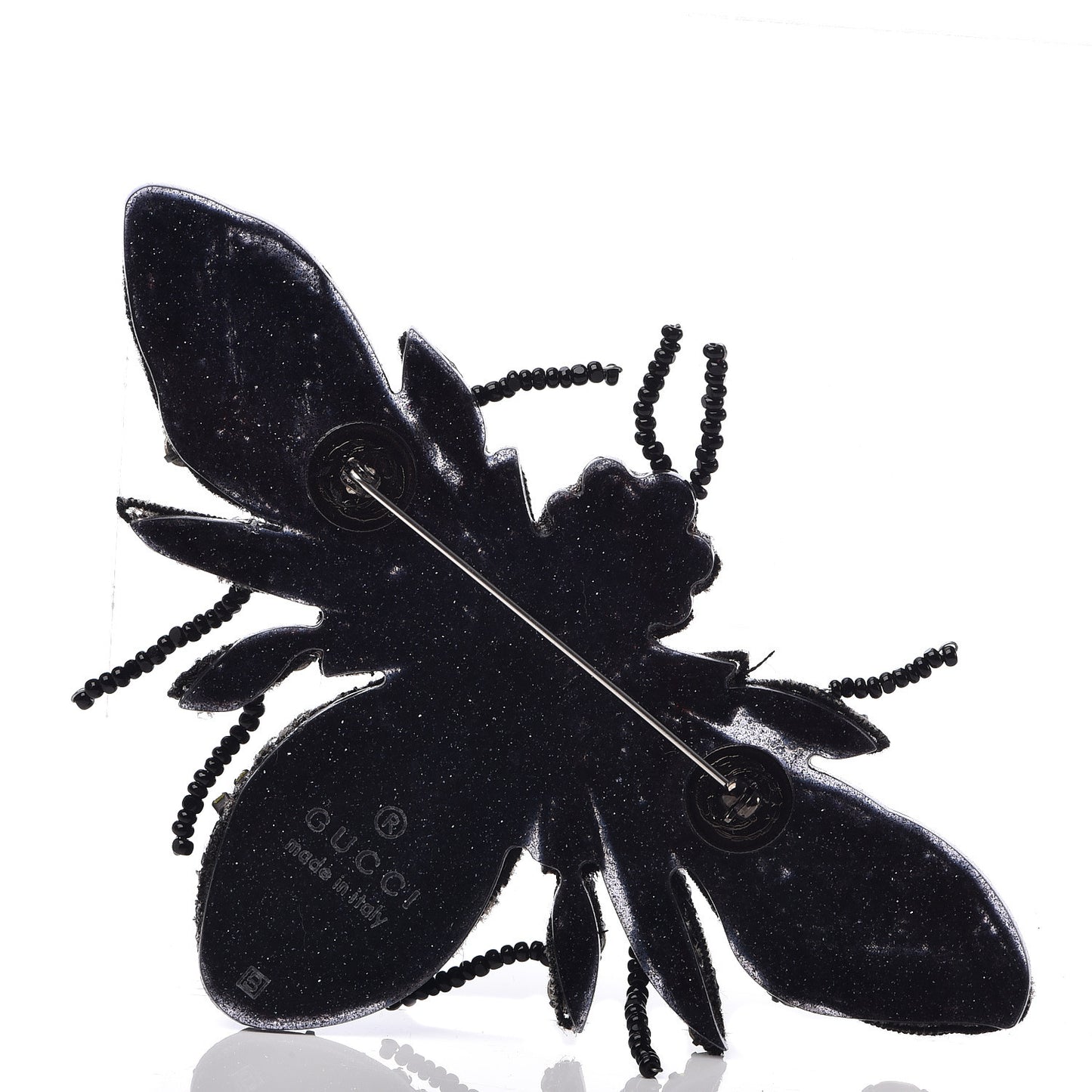 Metal Crystal Bee Brooch Black Yellow