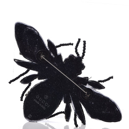 Gucci Metal Crystal Bee Brooch Black Yellow 2 of 4