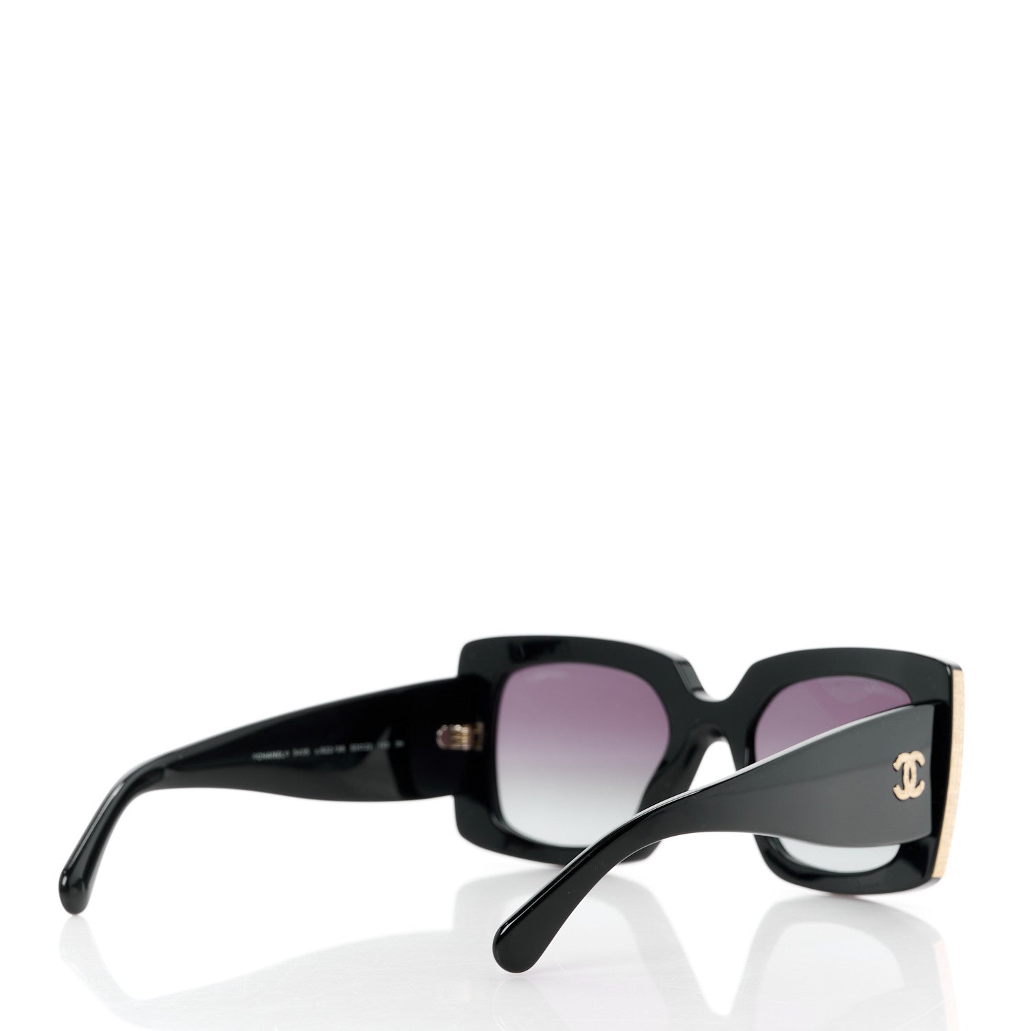 Chanel Acetate Rectangle Sunglasses 5435 Black 4 of 8
