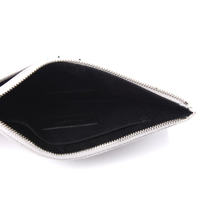 Saint Laurent Grain De Poudre Chevron Monogram Bill Pouch Granite 5 of 9