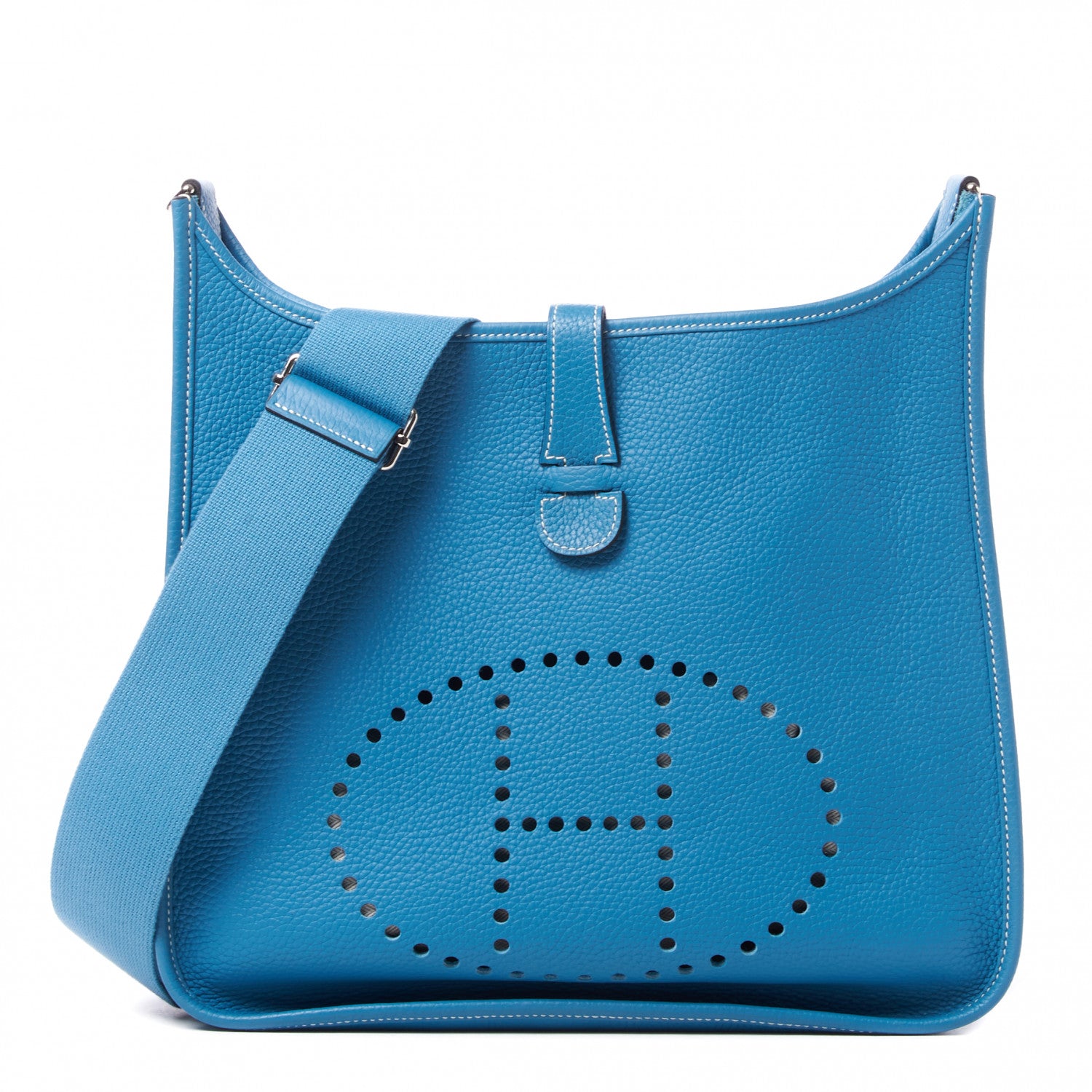 Hermes Taurillon Clemence Evelyne III GM Blue Jean 1 of 8