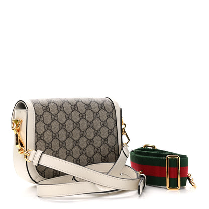 Gucci GG Supreme Monogram Web Mini Horsebit 1955 Shoulder Bag Beige Mystic White 3 of 10
