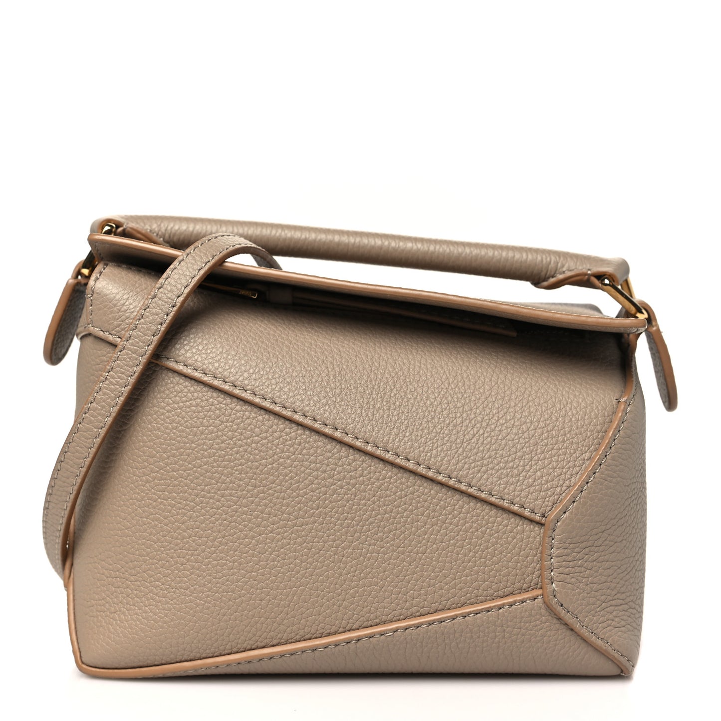 Soft Grained Calfskin Mini Puzzle Edge Bag Sand