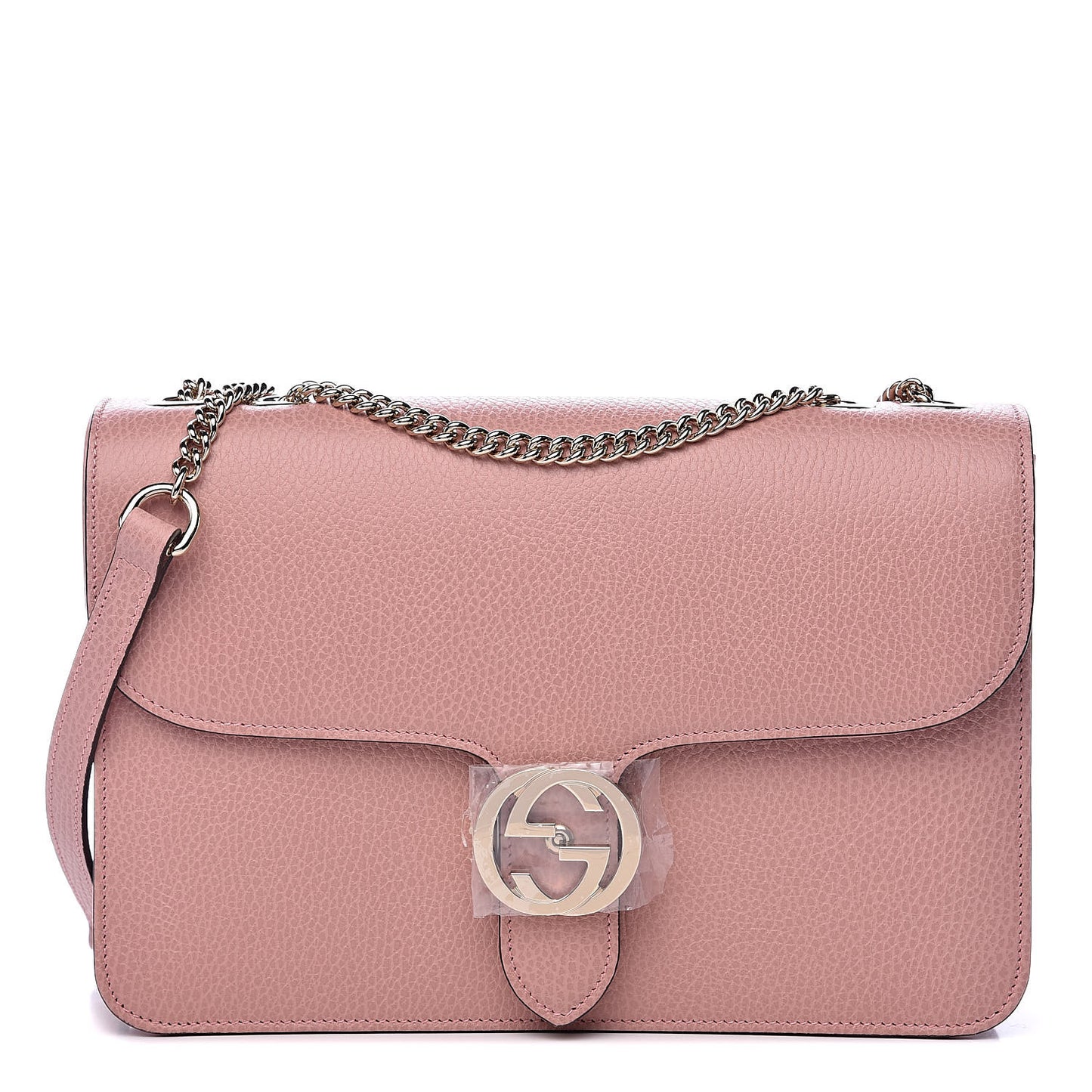 Dollar Calfskin Interlocking G Shoulder Bag Soft Pink