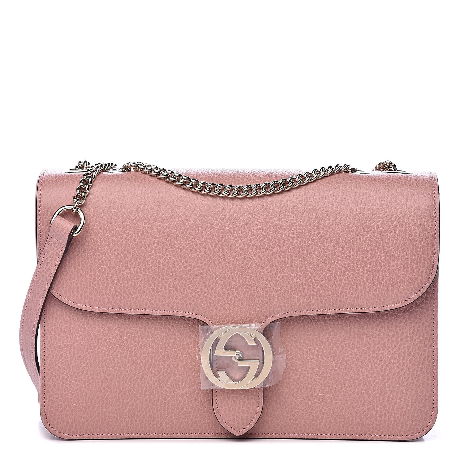 Gucci Dollar Calfskin Interlocking G Shoulder Bag Soft Pink 1 of 9