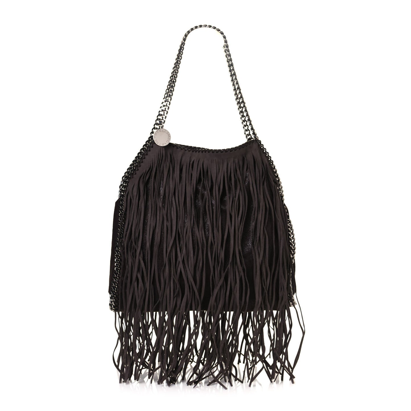 Shaggy Deer Fringe Falabella Tote Brown