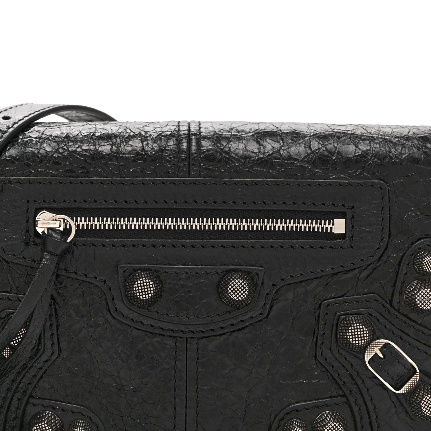 Balenciaga Agneau Arena Silver XS Le Cagole Flap Bag Black 8 of 11
