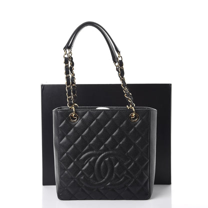Chanel Caviar Quilted Petit Shopping Tote PST Black 8 of 8