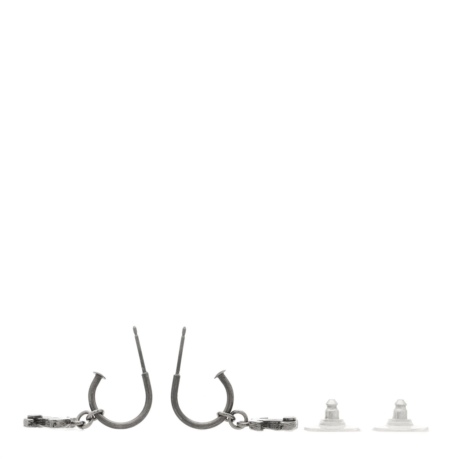 Chanel Ruthenium Twisted CC Drop Earrings 3 of 5