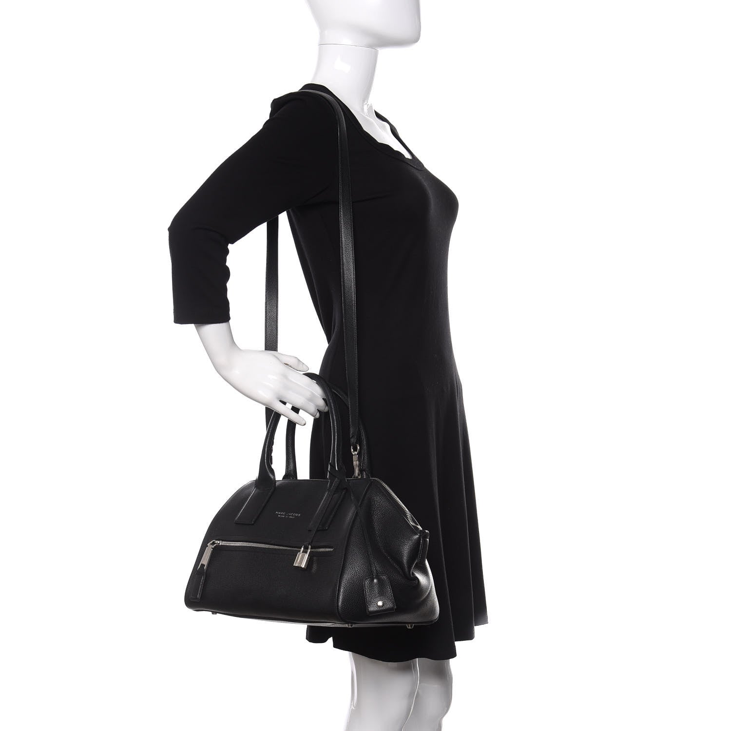 Marc Jacobs Textured Calfskin Small Incognito Satchel Black 2 of 11