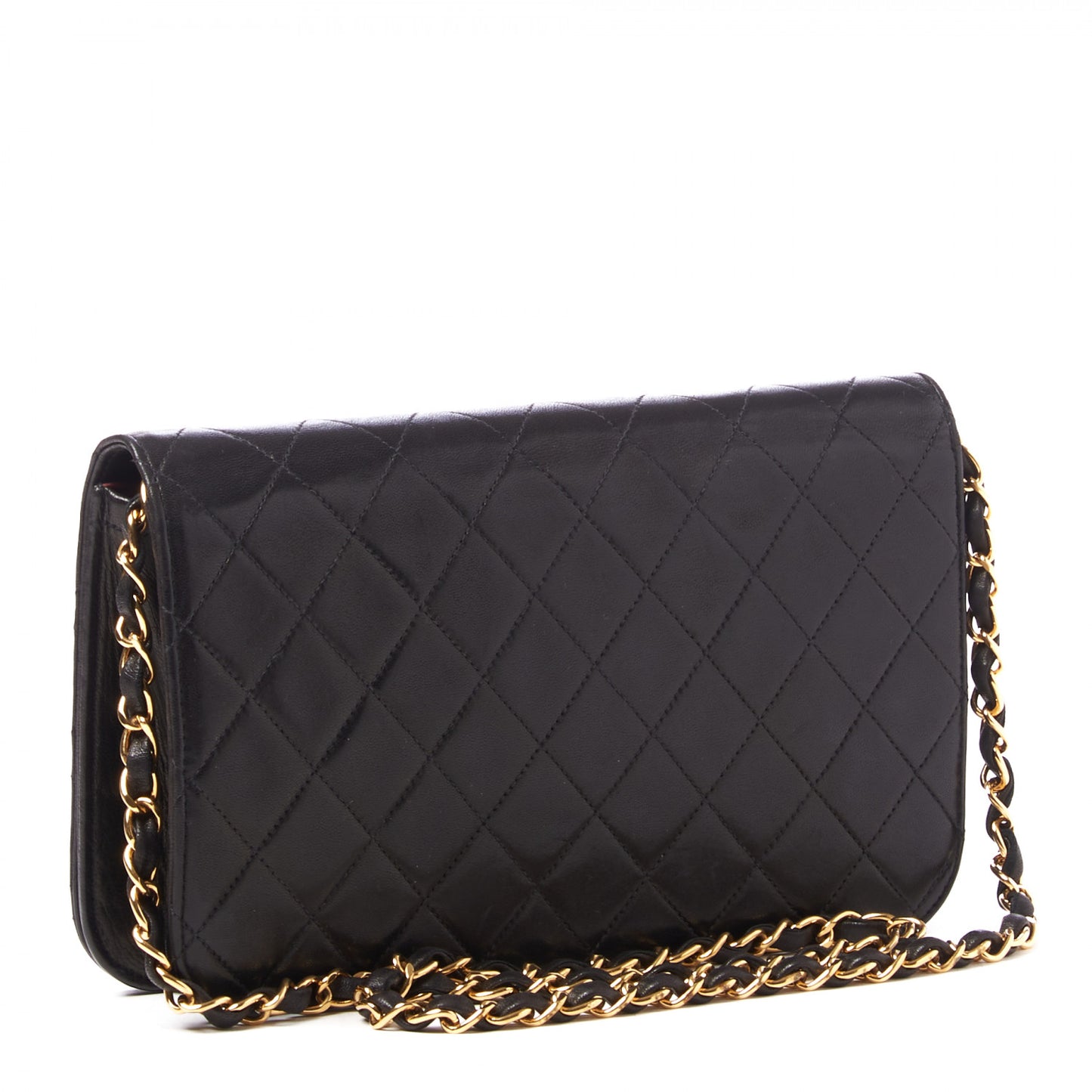Lambskin Quilted Small Single Flap Black