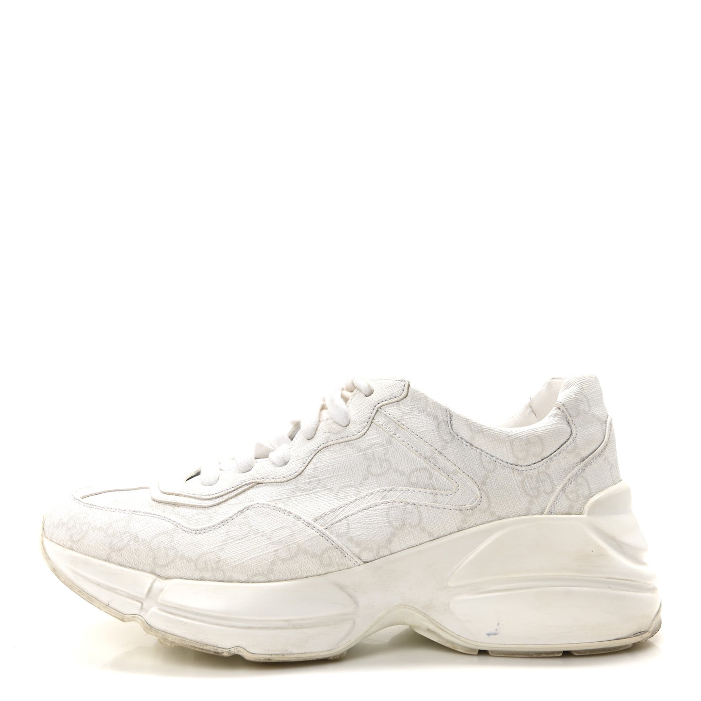 GG Supreme Monogram Womens Rhyton Sneakers 39.5 White